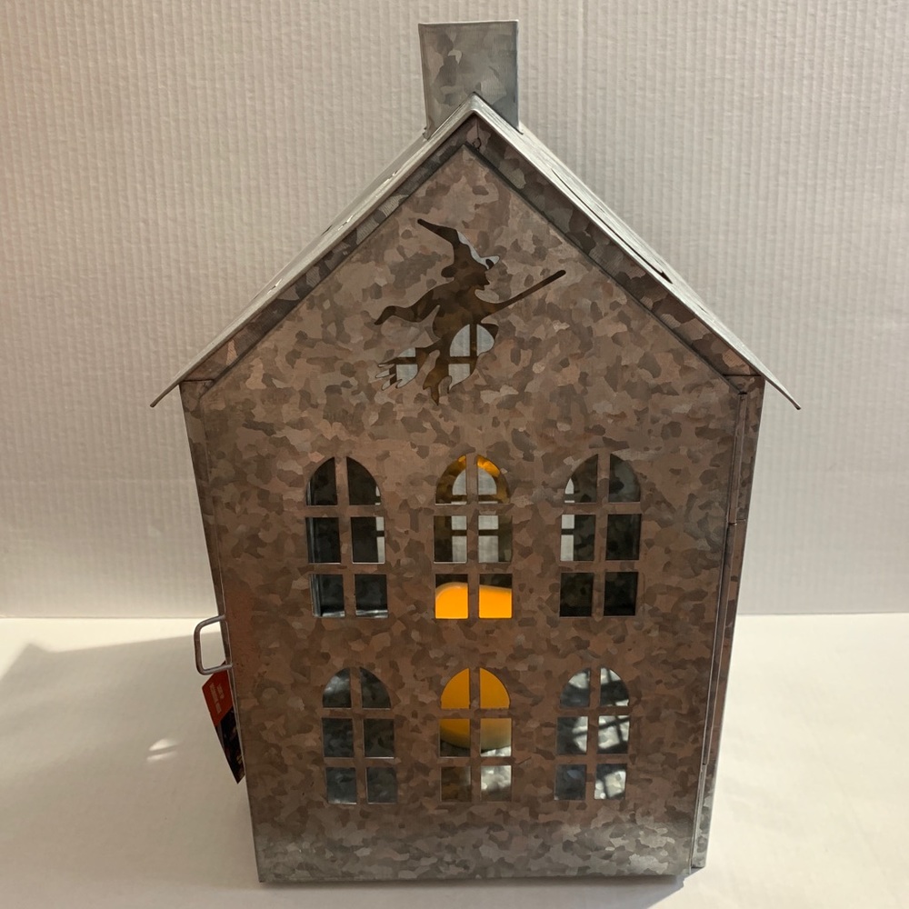 Martha Stewart Galvanized Haunted House Large House Light Up